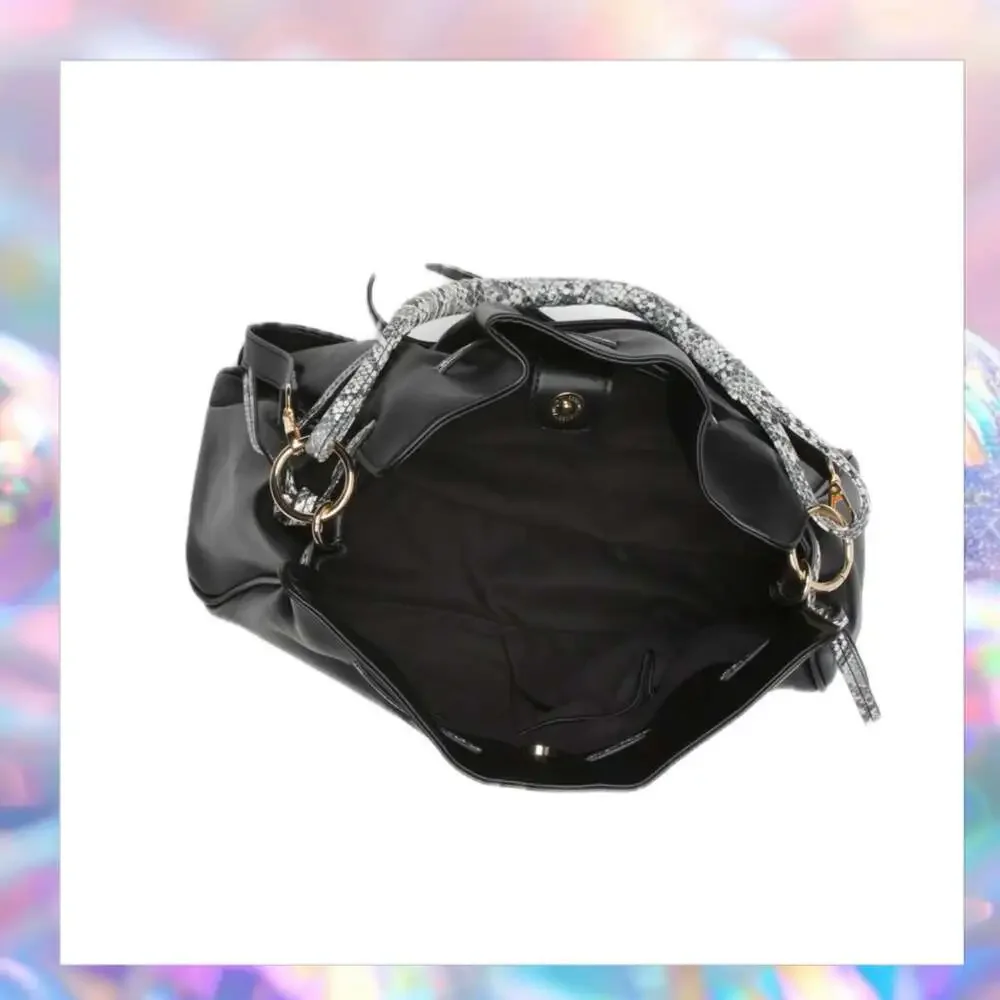 Badgley Mischka Black Snake Handbag NWT - Picture 4 of 4